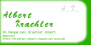 albert krachler business card